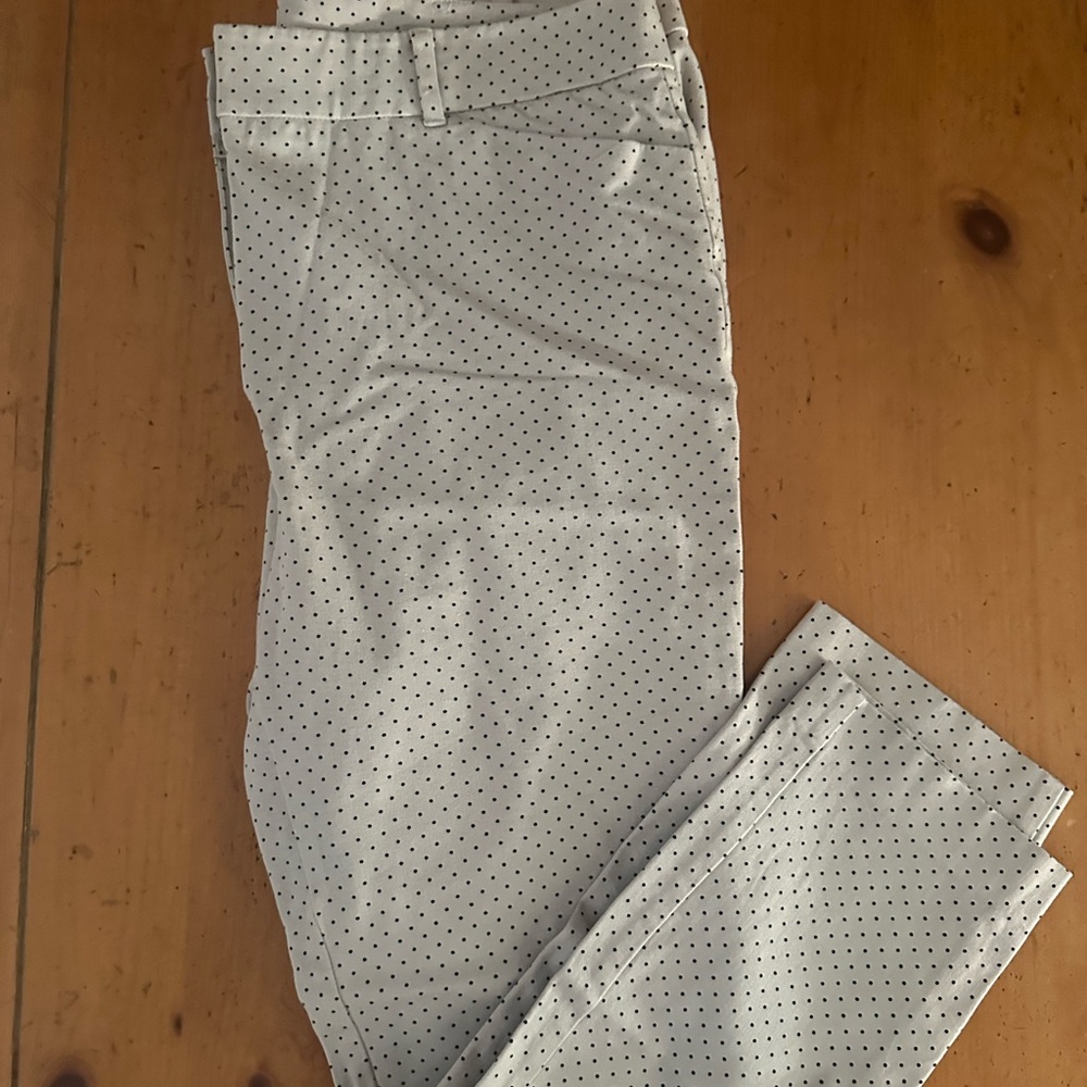New York & Company Black and White Chinos with Polka Dot Pattern